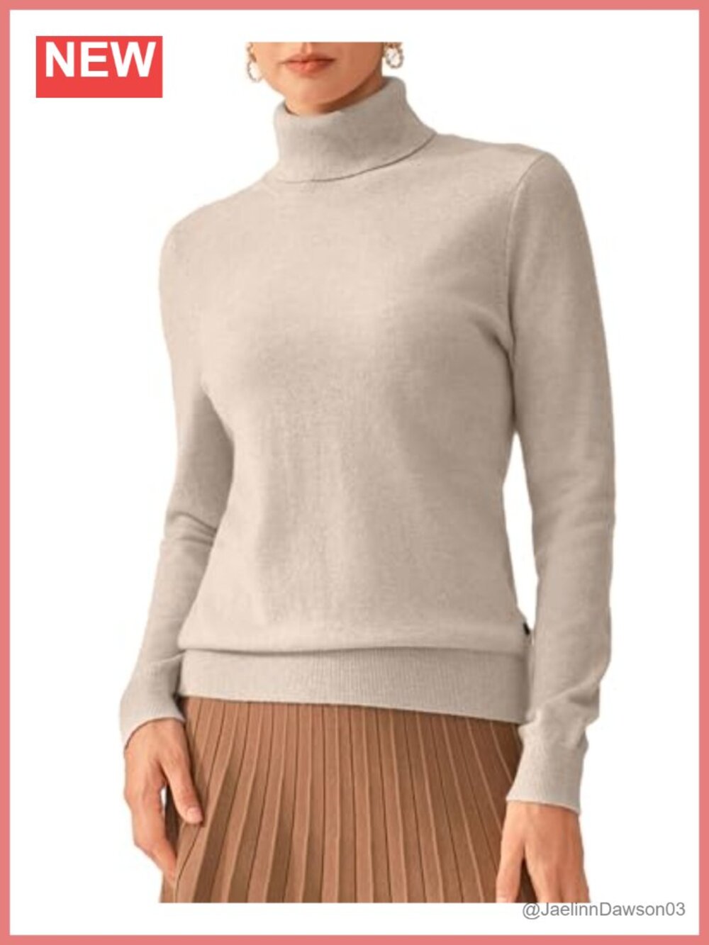 Cashmere Turtleneck Sweater Pullover Long Sleeve
